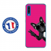 TPU0A50CHIENVFUSHIA - Coque souple pour Samsung Galaxy A50 avec impression Motifs chien à lunettes sur fond fushia