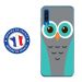 TPU0A50CHOUETTE1 - Coque souple pour Samsung Galaxy A50 avec impression Motifs chouette bleue et grise