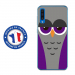 TPU0A50CHOUETTE6 - Coque souple pour Samsung Galaxy A50 avec impression Motifs chouette endormie mauve et grise