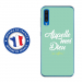TPU0A50DIEUTURQUOISE - Coque souple pour Samsung Galaxy A50 avec impression Motifs Appelle moi Dieu turquoise