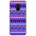 TPU0A8PLUS18AZTEQUEBLEUVIO - Coque souple pour Samsung Galaxy A8-Plus 2018 avec impression Motifs aztèque bleu et violet