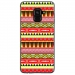 TPU0A8PLUS18AZTEQUEJAUROU - Coque souple pour Samsung Galaxy A8-Plus 2018 avec impression Motifs aztèque jaune et rouge
