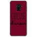 TPU0A8PLUS18CHIEUSEBORDEAU - Coque souple pour Samsung Galaxy A8-Plus 2018 avec impression Motifs Chieuse d'Amour bordeau