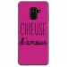 TPU0A8PLUS18CHIEUSEFUSHIA - Coque souple pour Samsung Galaxy A8-Plus 2018 avec impression Motifs Chieuse d'Amour fushia