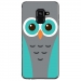TPU0A8PLUS18CHOUETTE1 - Coque souple pour Samsung Galaxy A8-Plus 2018 avec impression Motifs chouette bleue et grise