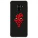 TPU0A8PLUS18DARKROUGE - Coque souple pour Samsung Galaxy A8-Plus 2018 avec impression Motifs Dark rouge