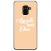 TPU0A8PLUS18DIEUBEIGE - Coque souple pour Samsung Galaxy A8-Plus 2018 avec impression Motifs Appelle moi Dieu beige