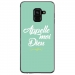 TPU0A8PLUS18DIEUTURQUOISE - Coque souple pour Samsung Galaxy A8-Plus 2018 avec impression Motifs Appelle moi Dieu turquoise