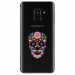 TPU0A8PLUS18SKULLFLEUR - Coque souple pour Samsung Galaxy A8-Plus 2018 avec impression Motifs crâne en fleurs