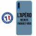 TPU0GALA70APEROBLEU - Coque souple pour Samsung Galaxy A70 avec impression Motifs l'apéro recrute bleu