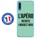 TPU0GALA70APEROTURQUOISE - Coque souple pour Samsung Galaxy A70 avec impression Motifs l'apéro recrute turquoise