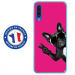 TPU0GALA70CHIENVFUSHIA - Coque souple pour Samsung Galaxy A70 avec impression Motifs chien à lunettes sur fond fushia