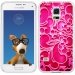 TPU0GALS5ARABESQUEFUSHIA - Coque Souple en gel transparente pour Galaxy S5 avec impression Motifs arabesque fushia