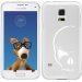 TPU0GALS5CRANEBLANC - Coque Souple en gel transparente pour Galaxy S5 avec impression Motifs crâne blanc