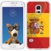 TPU0GALS5DRAPESPAGNE - Coque Souple en gel transparente pour Galaxy S5 avec impression Motifs drapeau de l'Espagne