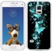 TPU0GALS5PAPILLONSBLEUS - Coque Souple en gel transparente pour Galaxy S5 avec impression Motifs papillons bleus