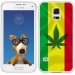 TPU0GALS5RASTA - Coque Souple en gel transparente pour Galaxy S5 avec impression Motifs rasta