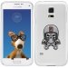 TPU0GALS5SKULLCASQUE - Coque Souple en gel transparente pour Galaxy S5 avec impression Motifs tête de mort avec un casque
