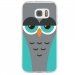 TPU0GALS7CHOUETTE2 - Coque souple pour Samsung Galaxy S7 SM-G930 avec impression Motifs chouette endormie bleue et grise