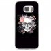 TPU0GALS7SKULLFLOWER - Coque souple pour Samsung Galaxy S7 SM-G930 avec impression Motifs skull fleuri