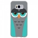TPU0GALS8CHOUETTE2 - Coque souple pour Samsung Galaxy S8 avec impression Motifs chouette endormie bleue et grise