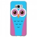 TPU0GALS8CHOUETTE3 - Coque souple pour Samsung Galaxy S8 avec impression Motifs chouette bleue et rose