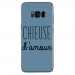 TPU0GALS8PLUSCHIEUSEBLEU - Coque souple pour Samsung Galaxy S8 Plus avec impression Motifs Chieuse d'Amour bleu