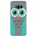 TPU0GALS8PLUSCHOUETTE1 - Coque souple pour Samsung Galaxy S8 Plus avec impression Motifs chouette bleue et grise