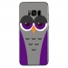 TPU0GALS8PLUSCHOUETTE6 - Coque souple pour Samsung Galaxy S8 Plus avec impression Motifs chouette endormie mauve et grise