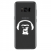 TPU0GALS8PLUSSINGECASQ - Coque souple pour Samsung Galaxy S8 Plus avec impression Motifs singe avec son casque
