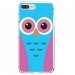 TPU0IP7PLUSCHOUETTE3 - Coque souple pour Apple iPhone 7 Plus avec impression Motifs chouette bleue et rose