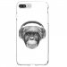TPU0IP7PLUSVIEUSINGECASQ - Coque souple pour Apple iPhone 7 Plus avec impression Motifs singe avec casque