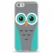TPU0IPHONE5CCHOUETTE1 - Coque souple pour Apple iPhone 5C avec impression Motifs chouette bleue et grise