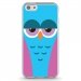 TPU0IPHONE5CCHOUETTE4 - Coque souple pour Apple iPhone 5C avec impression Motifs chouette endormie bleue et rose