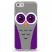 TPU0IPHONE5CCHOUETTE5 - Coque souple pour Apple iPhone 5C avec impression Motifs chouette mauve et grise