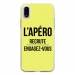 TPU0IPHONEXAPEROJAUNE - Coque souple pour Apple iPhone X avec impression Motifs l'apéro recrute jaune