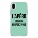 TPU0IPHONEXAPEROTURQUOISE - Coque souple pour Apple iPhone X avec impression Motifs l'apéro recrute turquoise
