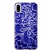 TPU0IPHONEXARABESQUEBLEU - Coque souple pour Apple iPhone X avec impression Motifs arabesque bleu