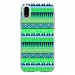 TPU0IPHONEXAZTEQUEBLEUVER - Coque souple pour Apple iPhone X avec impression Motifs aztèque bleu et vert