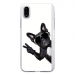 TPU0IPHONEXCHIENVBLANC - Coque souple pour Apple iPhone X avec impression Motifs chien à lunettes sur fond blanc