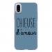 TPU0IPHONEXCHIEUSEBLEU - Coque souple pour Apple iPhone X avec impression Motifs Chieuse d'Amour bleu
