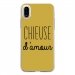TPU0IPHONEXCHIEUSEOR - Coque souple pour Apple iPhone X avec impression Motifs Chieuse d'Amour or