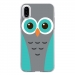 TPU0IPHONEXCHOUETTE1 - Coque souple pour Apple iPhone X avec impression Motifs chouette bleue et grise