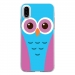 TPU0IPHONEXCHOUETTE3 - Coque souple pour Apple iPhone X avec impression Motifs chouette bleue et rose