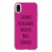 TPU0IPHONEXGENIALEFUSHIA - Coque souple pour Apple iPhone X avec impression Motifs Chiante mais Géniale fushia