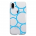 TPU0IPHONEXRONDSBLEUS - Coque souple pour Apple iPhone X avec impression Motifs ronds bleus