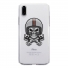 TPU0IPHONEXSKULLCASQUE - Coque souple pour Apple iPhone X avec impression Motifs tête de mort avec un casque de moto