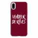 TPU0IPHONEXVENDREVEBORDEAU - Coque souple pour Apple iPhone X avec impression Motifs vendeur de rêves bordeau