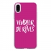 TPU0IPHONEXVENDREVEFUSHIA - Coque souple pour Apple iPhone X avec impression Motifs vendeur de rêves fushia