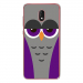 TPU0LENNY5CHOUETTE6 - Coque souple pour Wiko Lenny 5 avec impression Motifs chouette endormie mauve et grise
